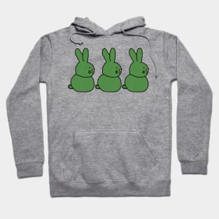 Three Green Metallic Bunny Rabbits Hoodie